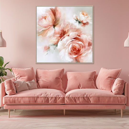 Large Pink Rose Canvas Print