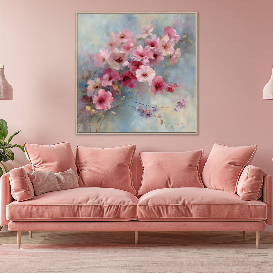 Soft Pink Floral Canvas Print