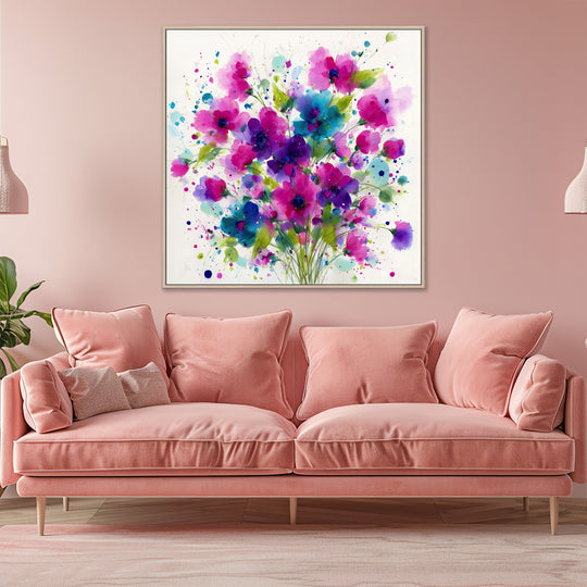 Abstract Watercolor Floral Canvas Print