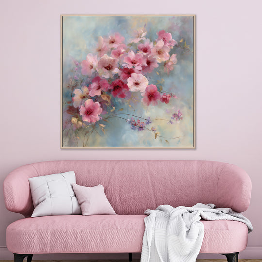 Soft Pink Floral Canvas Print