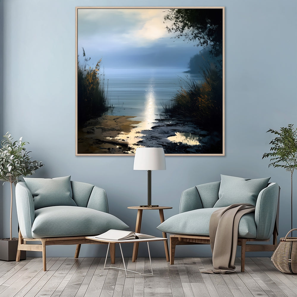 Large Misty Lake Canvas Print
