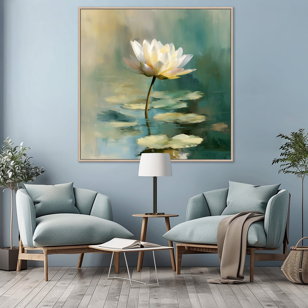 Large White Lotus Canvas Print