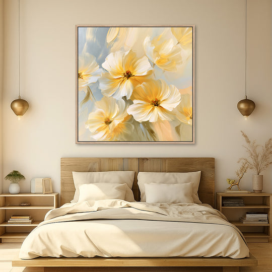 Large Yellow Floral Canvas Print