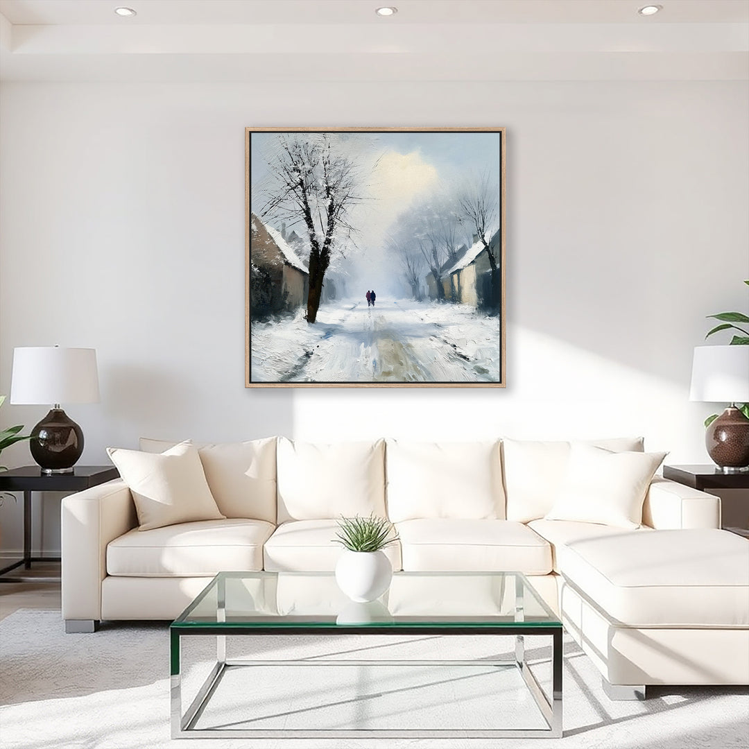 Large Winter Village Canvas Print