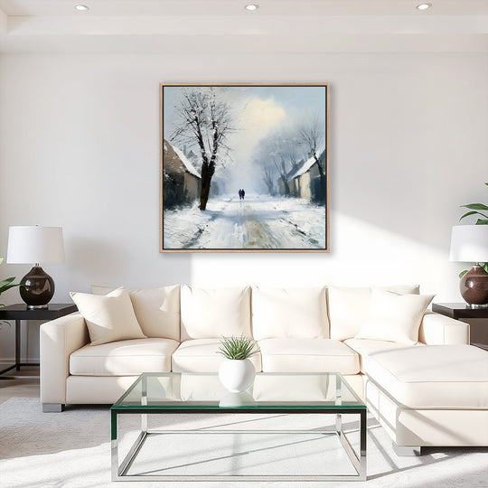 Large Winter Village Canvas Print