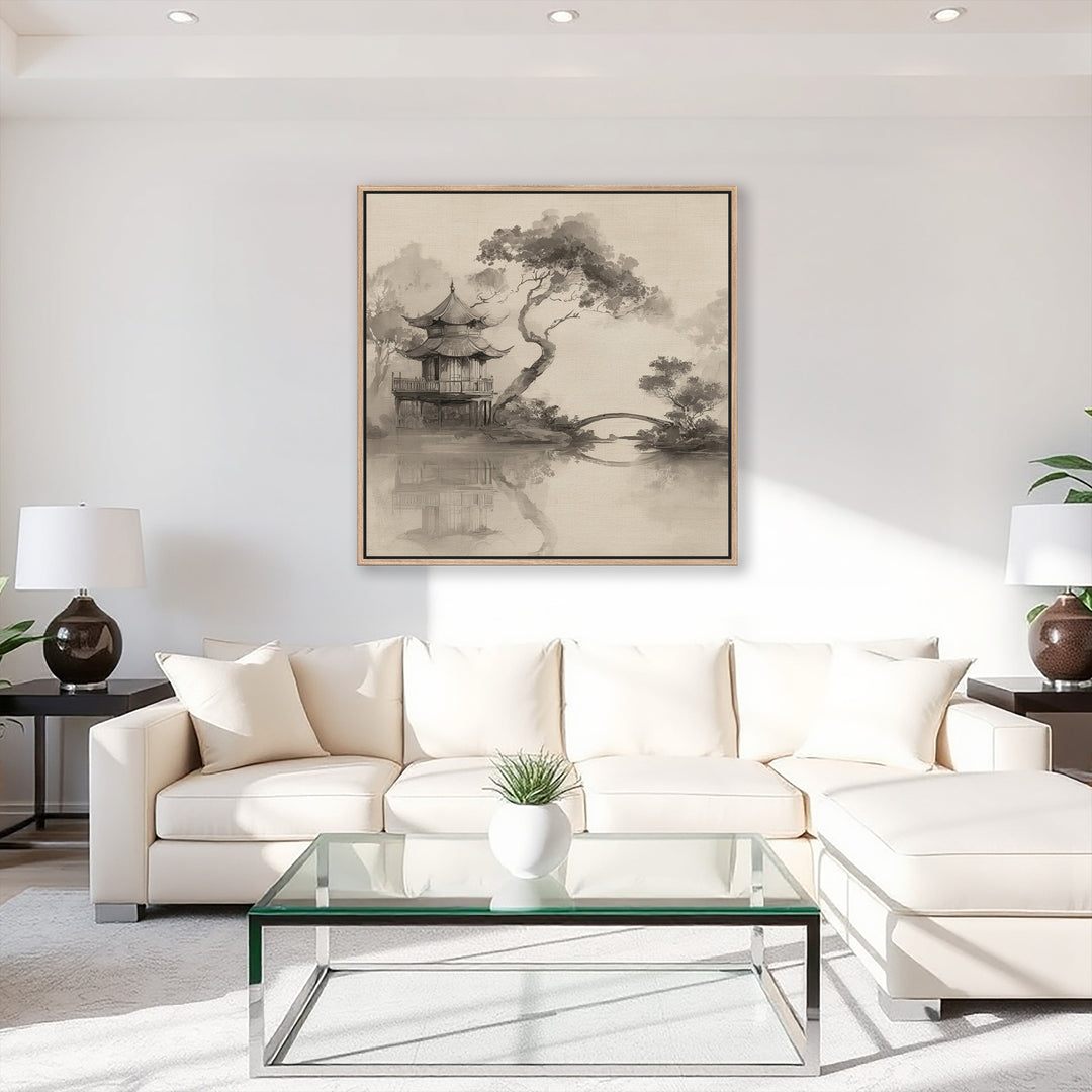Japanese Ink Landscape Canvas Print
