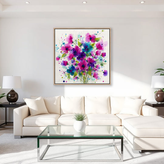 Abstract Watercolor Floral Canvas Print