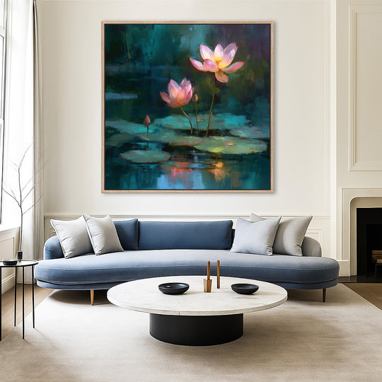 Large Pink Lotus Canvas Print