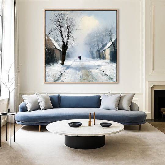 Large Winter Village Canvas Print