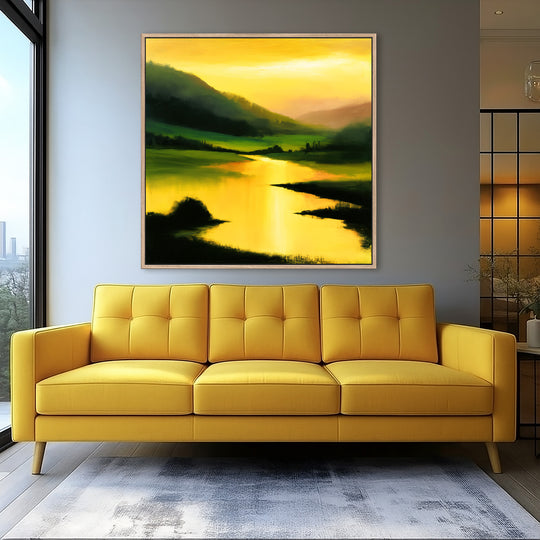 Large Golden River Canvas Print