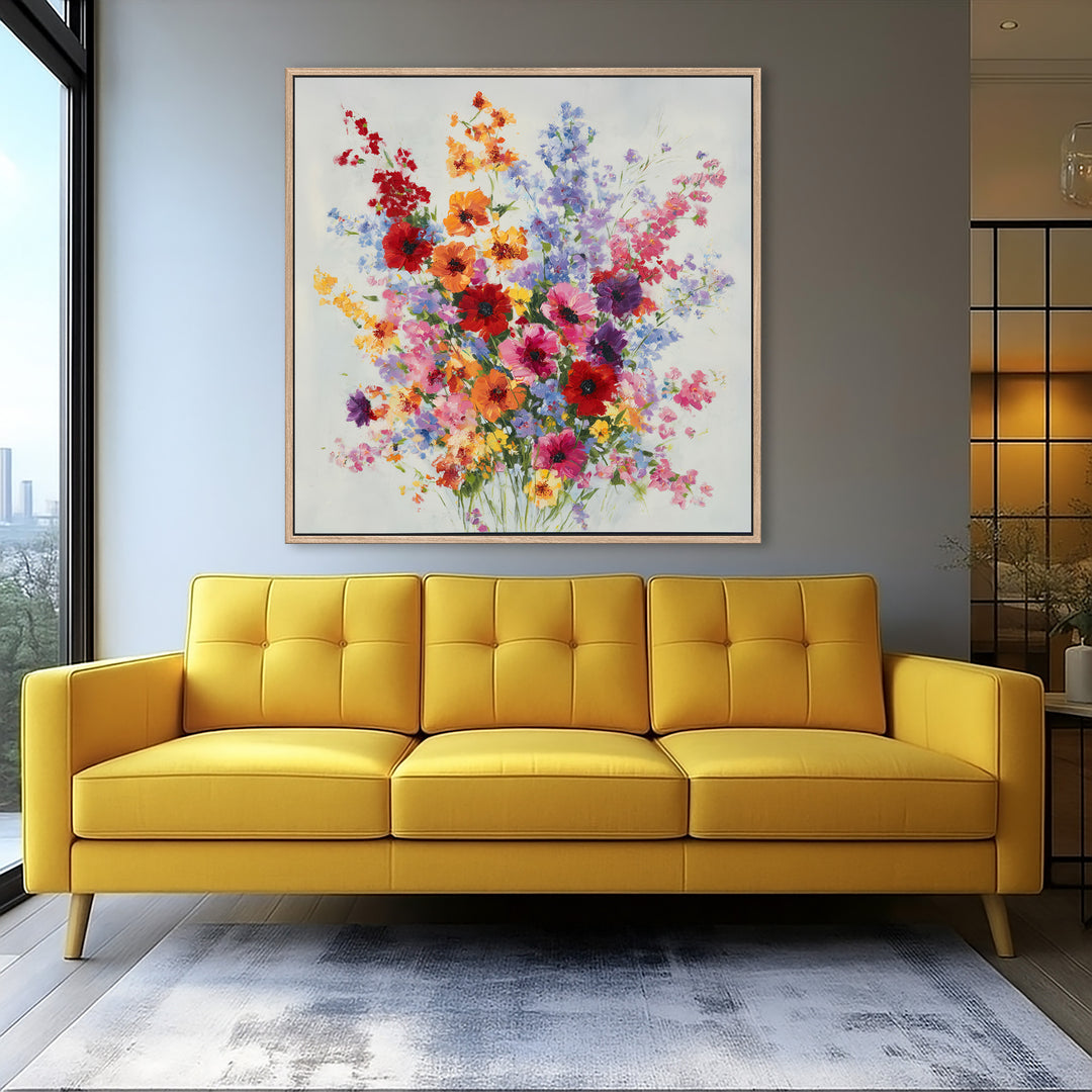 Colorful Wildflower Bouquet Canvas Print
