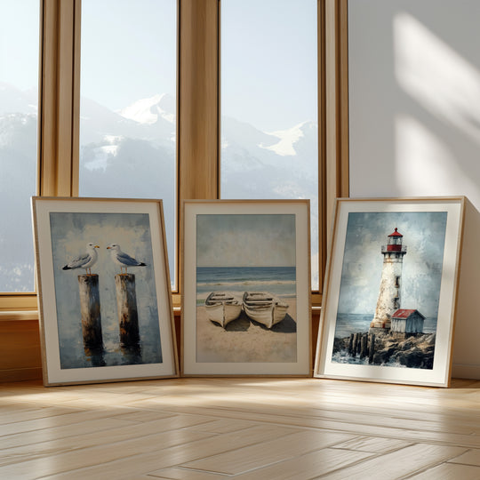 Coastal Wall Art Prints Set of 3