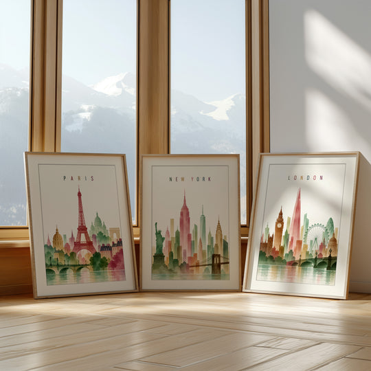 New York Paris London Wall Art Prints