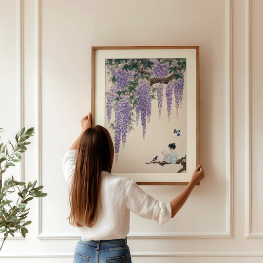 Wisteria Reading Wall Art Print