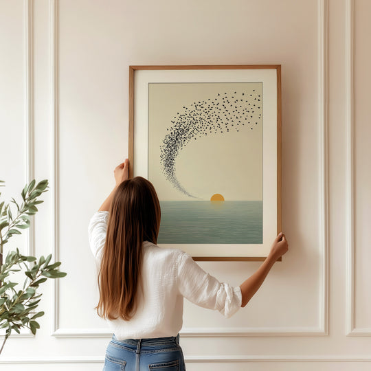 Minimalist sunset wall art print