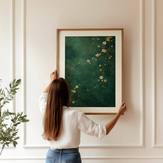 Green Floral Wall Art Print