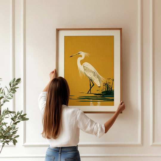 White Egret Art Print