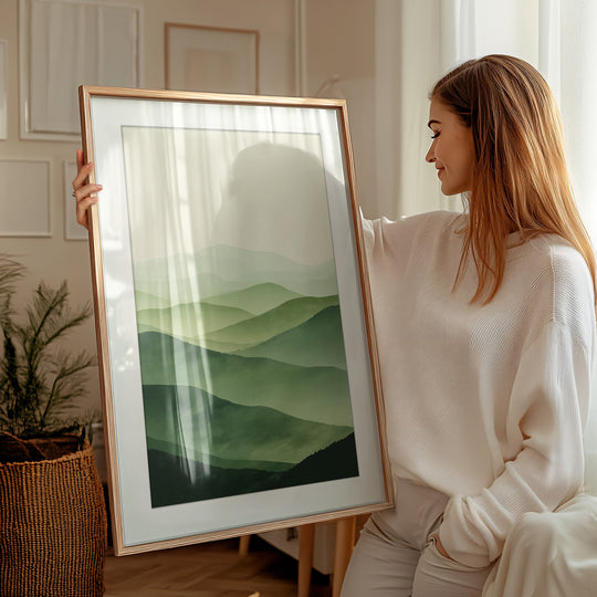 Abstract Green Mountain Landscape