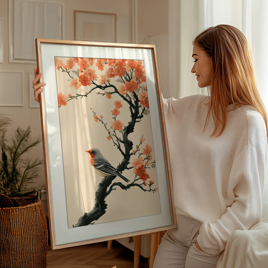 Orange Floral Wall Art