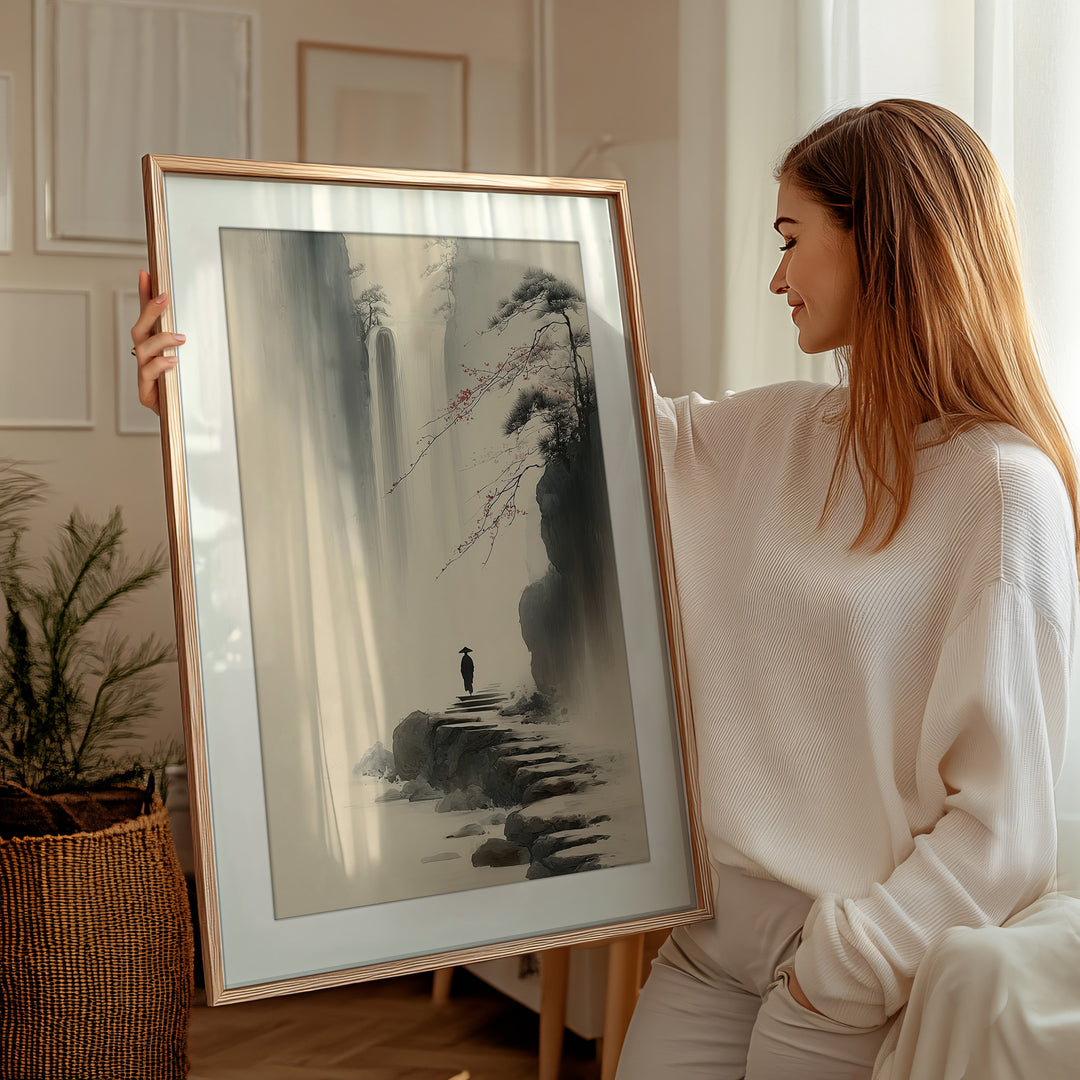Japanese Waterfall Art Print