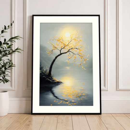 Golden Tree Lake Wall Art Print