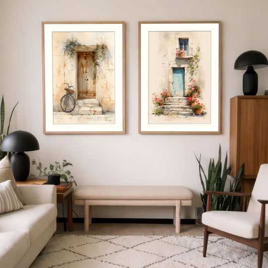 Mediterranean door wall art prints