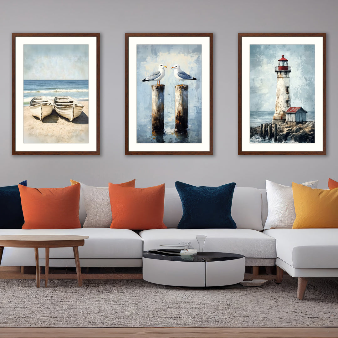 Coastal Wall Art Prints Set of 3
