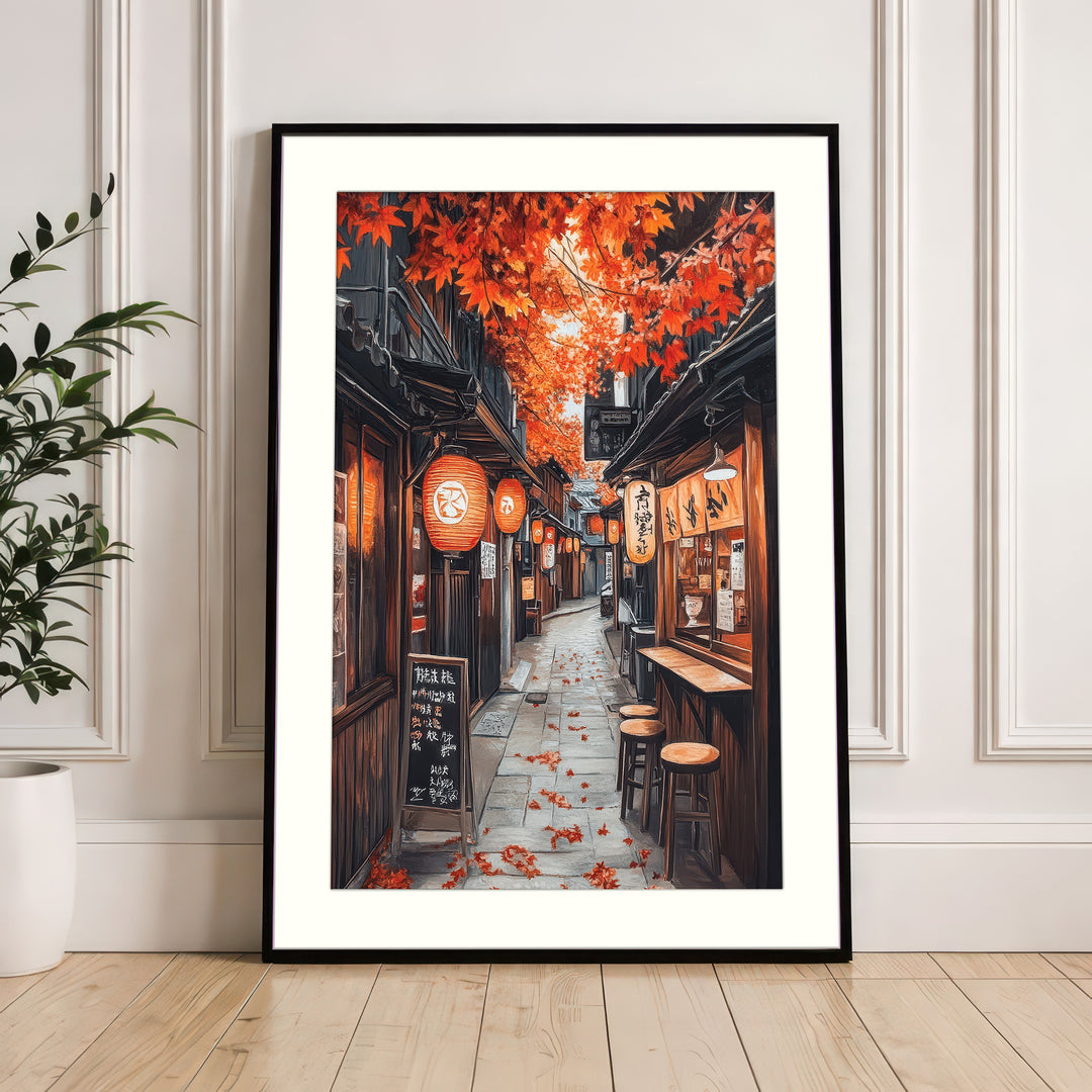 Autumn Lantern Alley in Kyoto