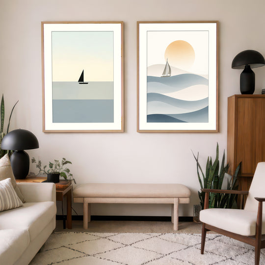 Sailboat Wall Art Prints Set of 2