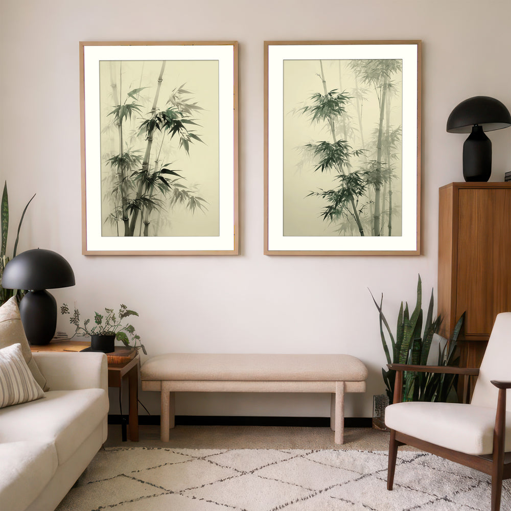 Bamboo Wall Art Prints Set of 2