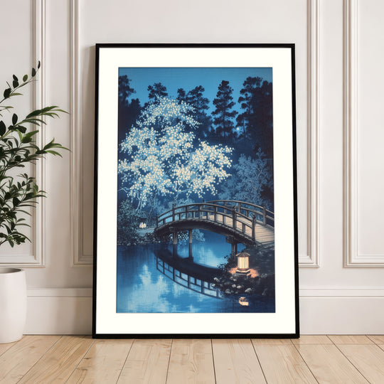 Moonlit Bridge and Blossoms