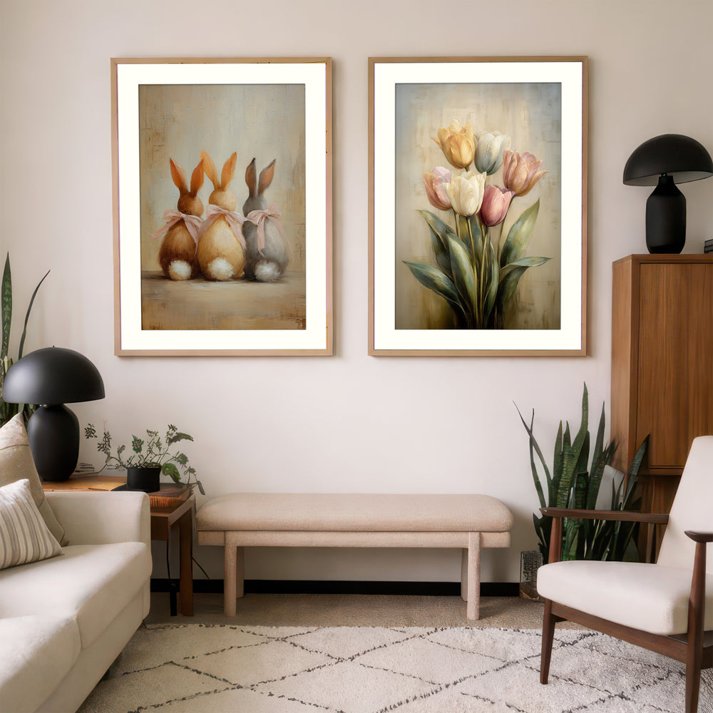 Easter bunny wall art prints
