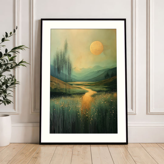 Golden Sun Landscape Wall Art Print