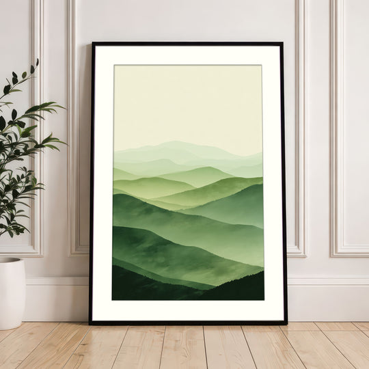Abstract Green Mountain Landscape