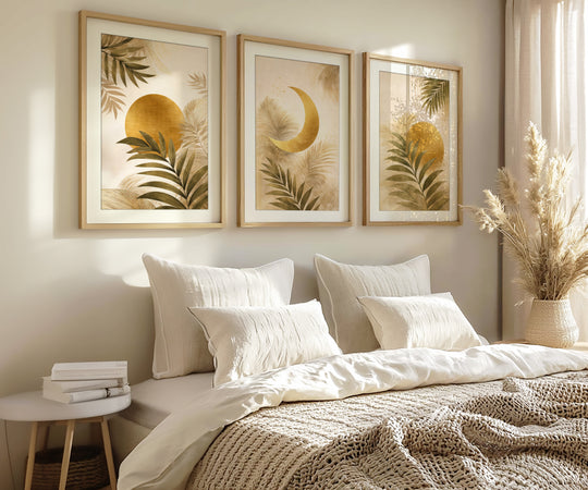 Boho Botanical Wall Art Prints Set of 3