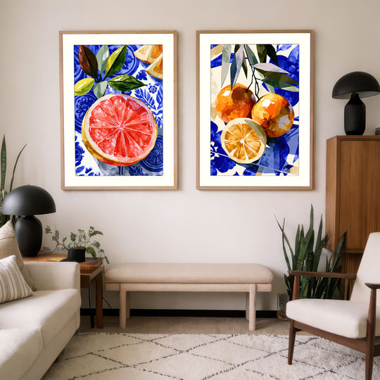 Citrus Wall Art Prints Set of 2