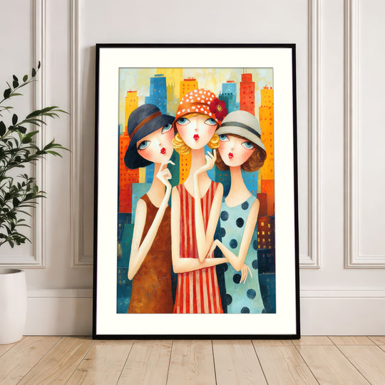 Art Deco Women Wall Art Print