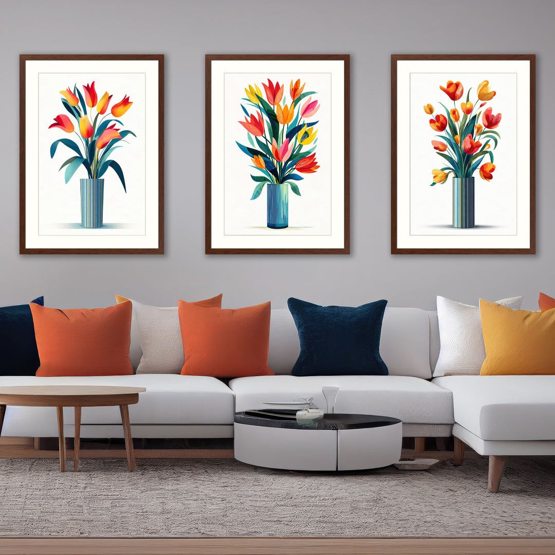 Floral Wall Art Prints Set of 3