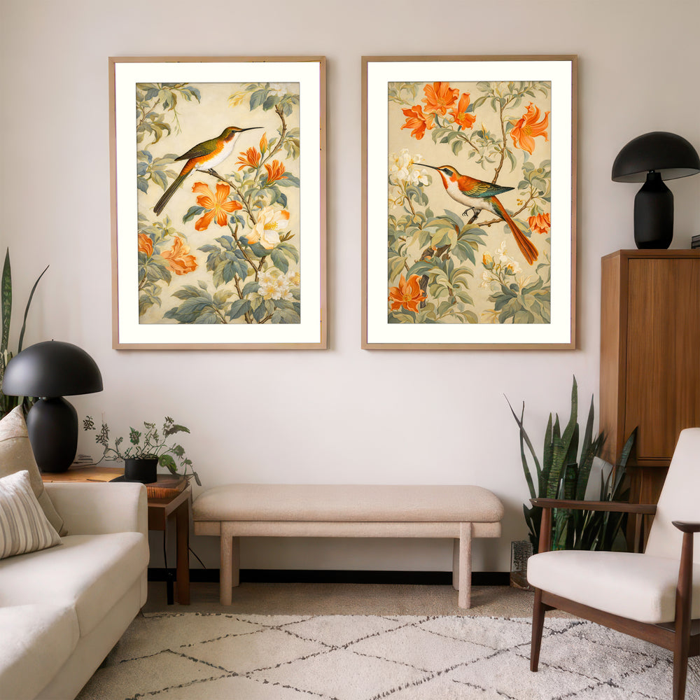Hummingbird Wall Art Prints Set of 2