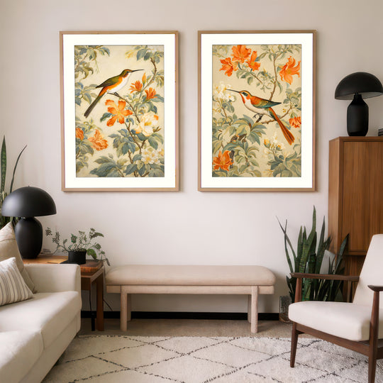 Hummingbird Wall Art Prints Set of 2