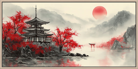 Large Japanese Temple Canvas Print