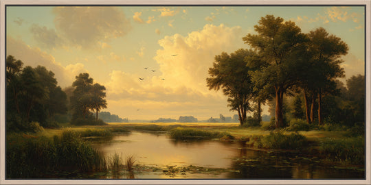 Golden Sunset Landscape Canvas Print