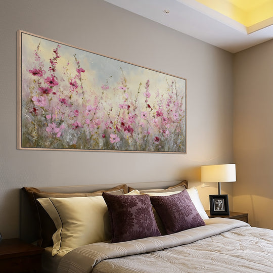 Pink Wildflower Meadow Canvas Print