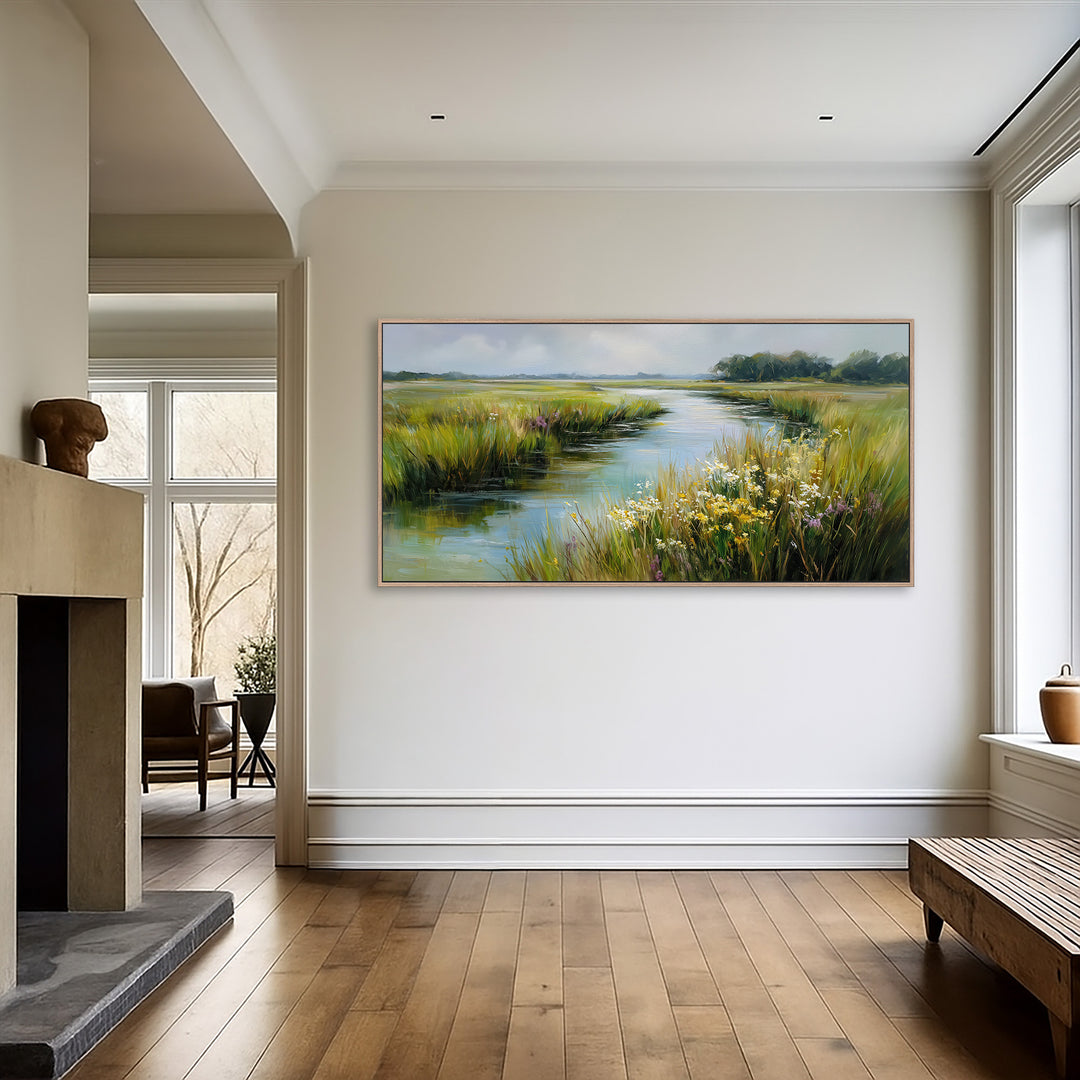 River meadow canvas print