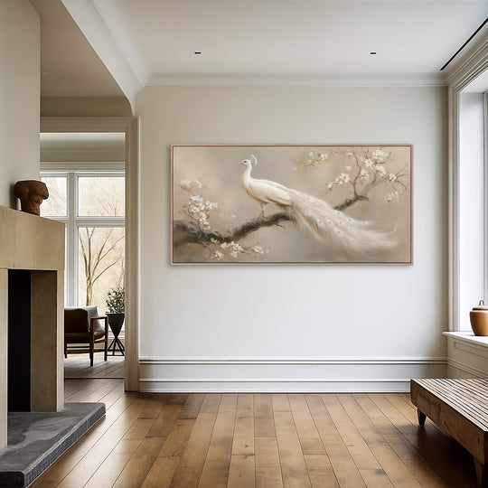 White Peacock Canvas Print