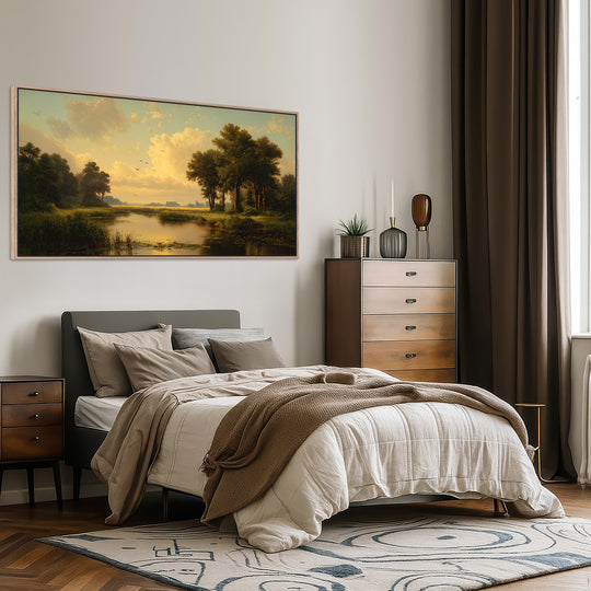 Golden Sunset Landscape Canvas Print
