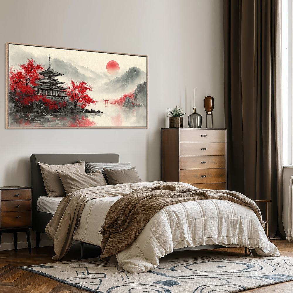 Large Japanese Temple Canvas Print