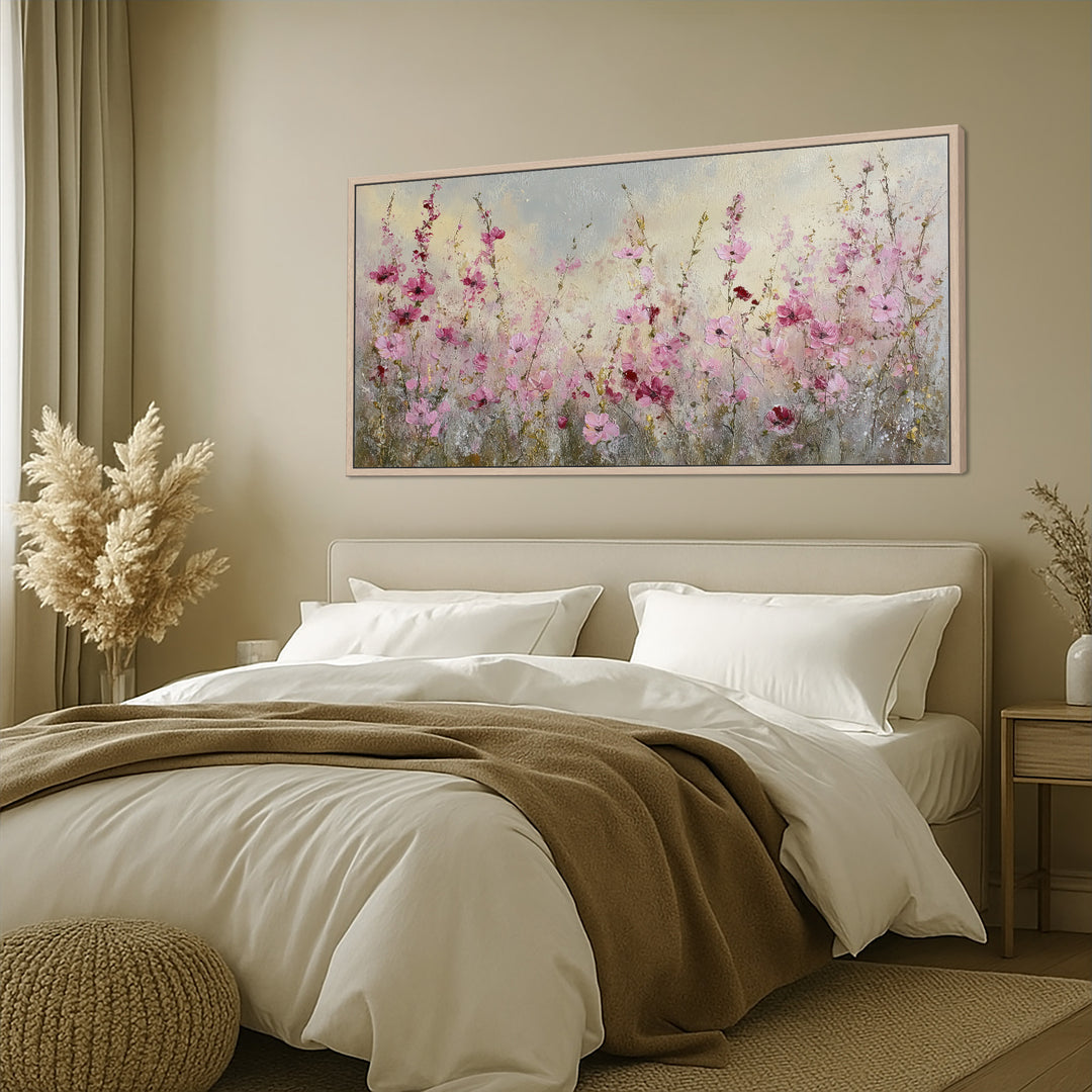 Pink Wildflower Meadow Canvas Print