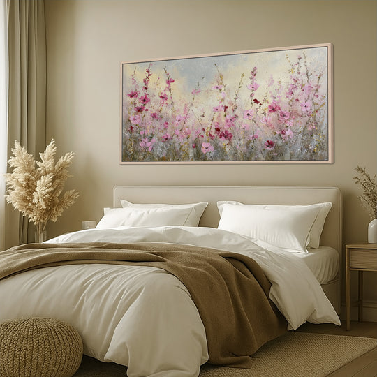 Pink Wildflower Meadow Canvas Print