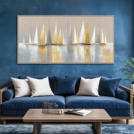 Gold Sailboat Canvas Print